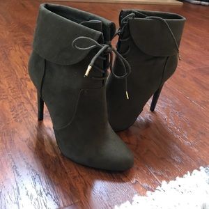 Brand new! OLIVE green heeled ankle boots